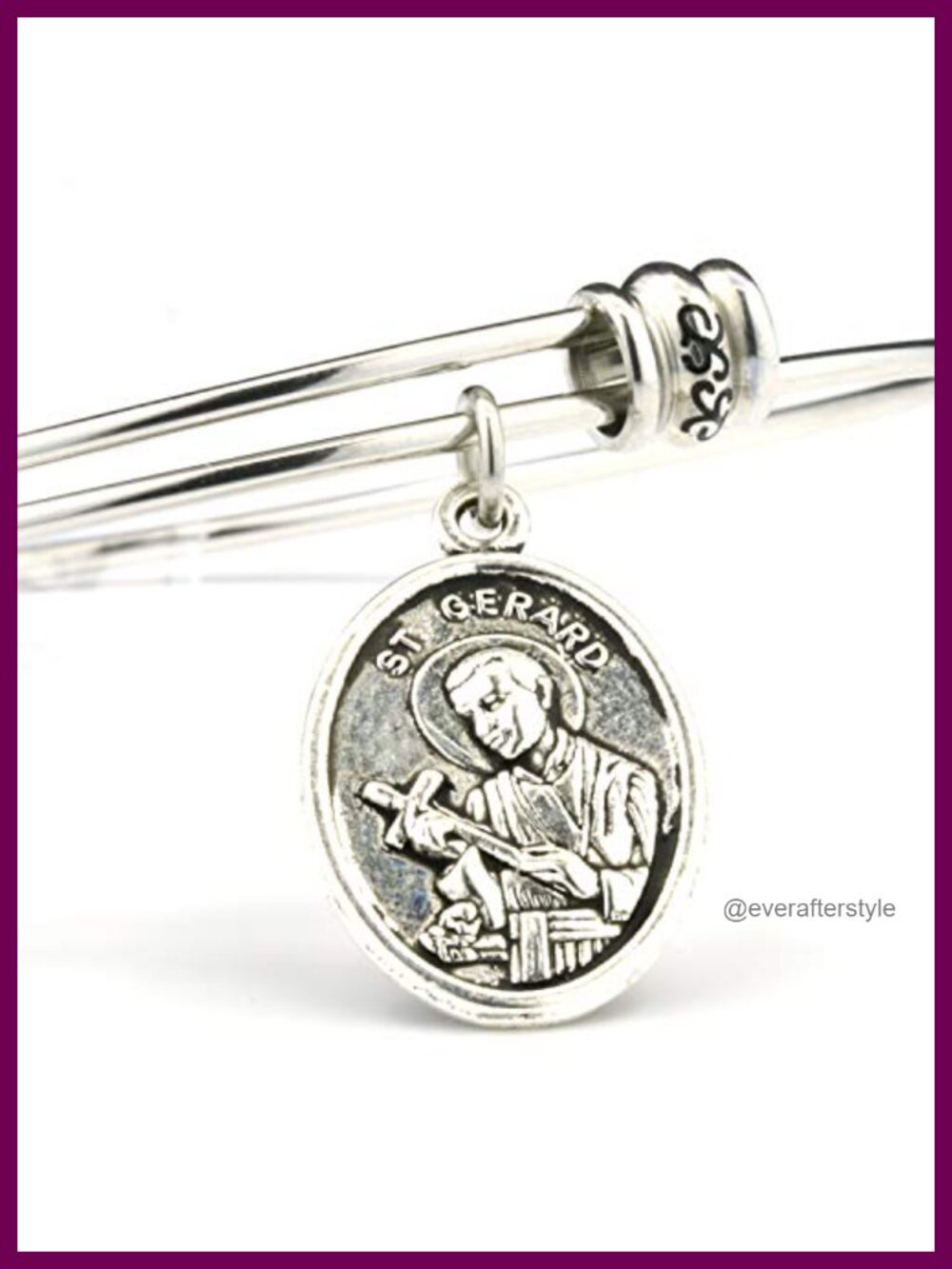 St Gerard Fertility Bracelet Stainless Steel Snake Chain Charm Bangle